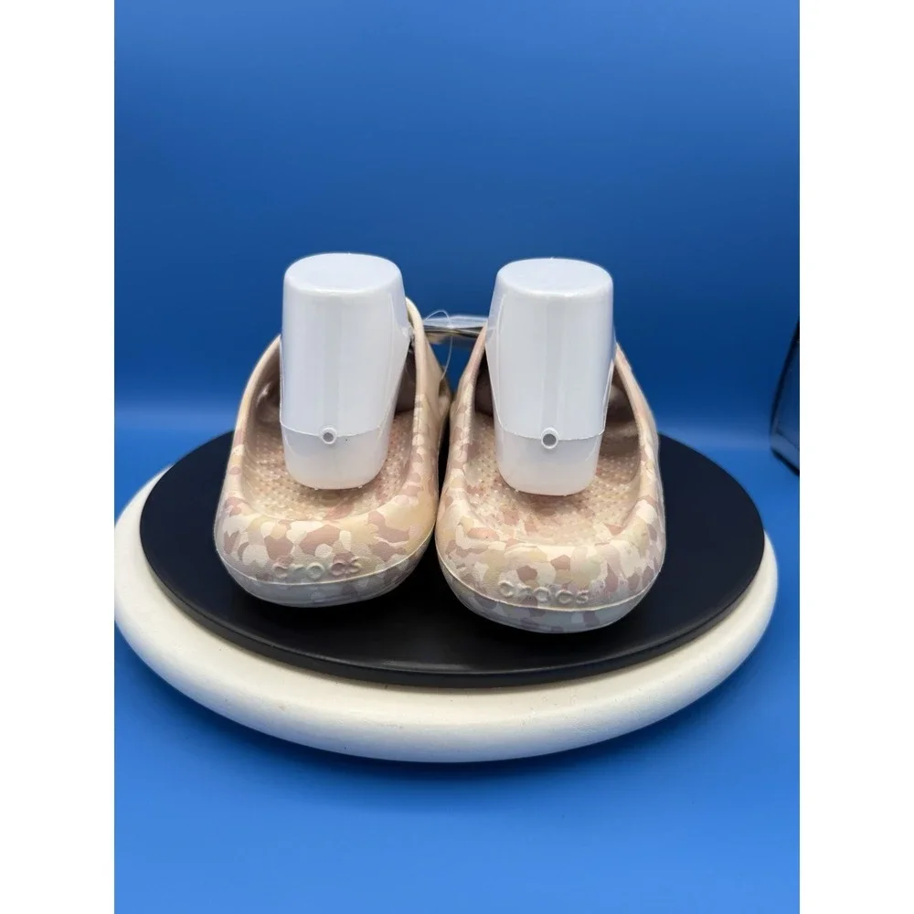 Crocs Mellow Recovery‎ Pink Marbled Slides Mens Size 9 Slip On Comfort Sandals